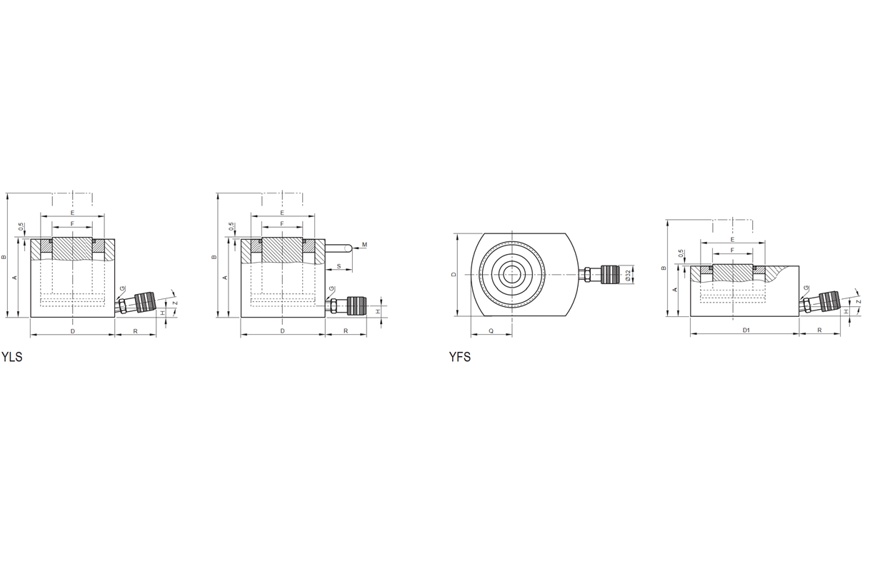 Short-stroke and flat cylinders